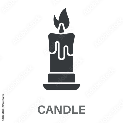 Candle Simple Style Glyph Design Vector