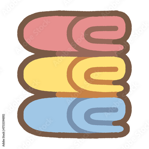 シンプルでかわいいベビーバスタオルのアイコンイラスト素材