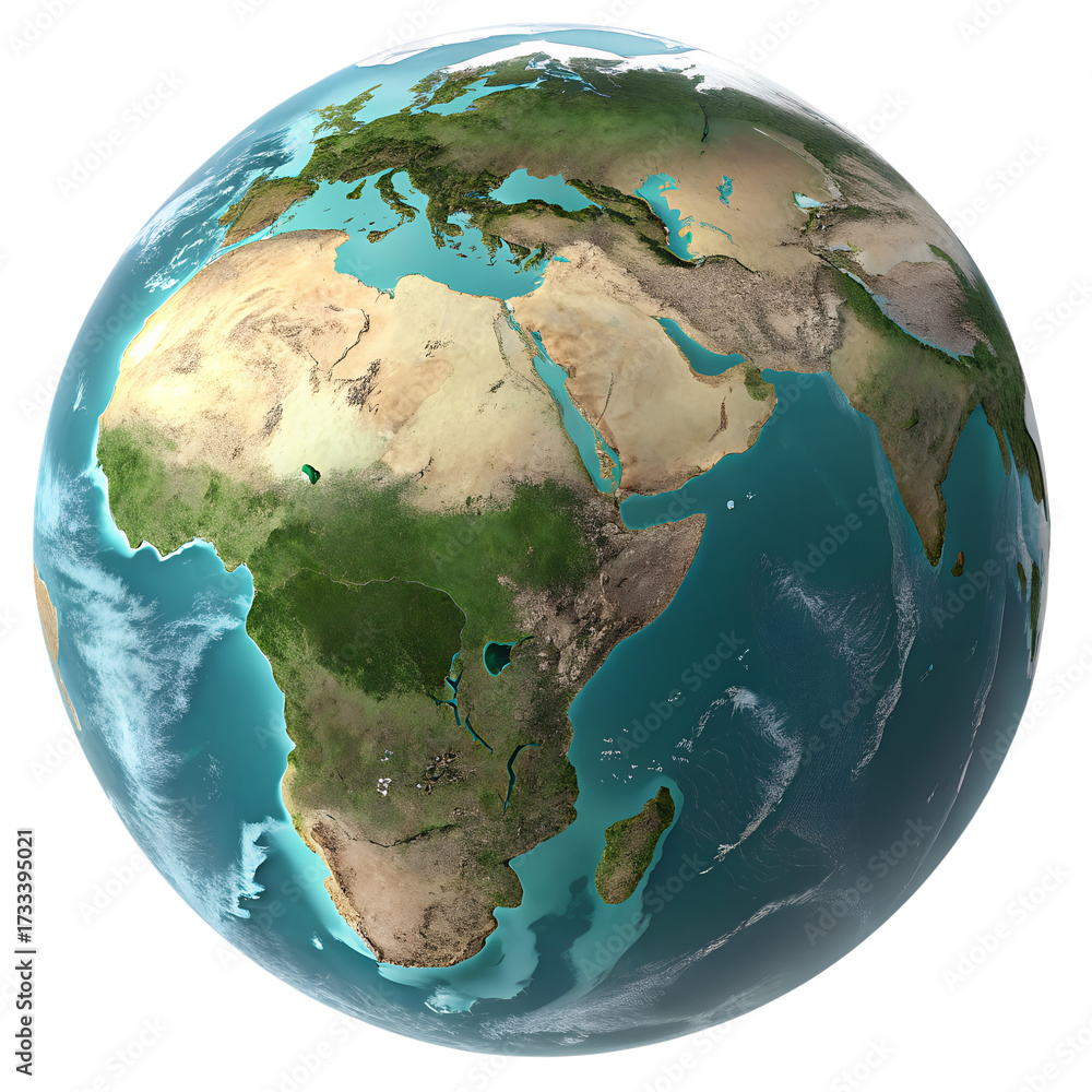 Fototapeta premium Global Earth Globe isolated on transparent background