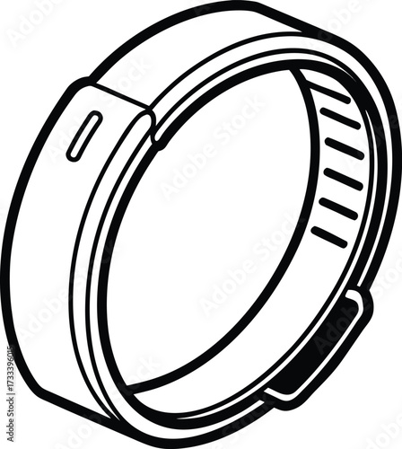 fitness tracker wristband illustration on transparent background
