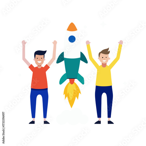 Startup Founders Celebrating First Product Launch