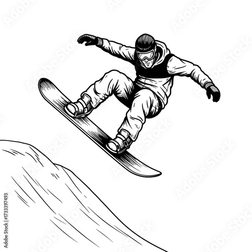 Snowboarder Jumping