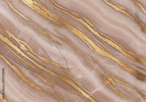 Simple elegant background with pink marble effect and gold fibers