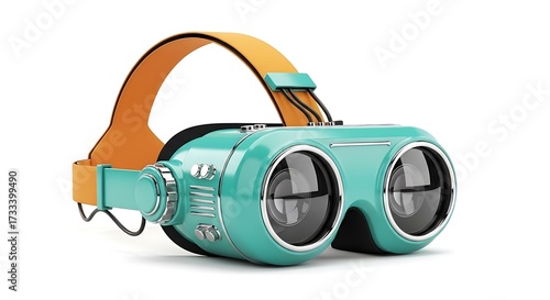 Vintage style virtual reality glasses isolated on white background