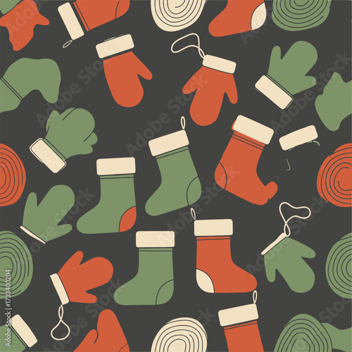 A Cute Kawaii Seamless Pattern featuring Charming Blue Foxes and Whimsical Red Mushrooms, Perfect for Children's Designs or Fabric Backgrounds