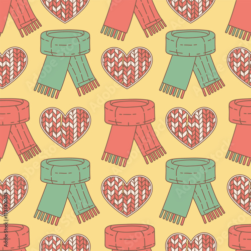 A Cute Kawaii Seamless Pattern featuring Charming Blue Foxes and Whimsical Red Mushrooms, Perfect for Children's Designs or Fabric Backgrounds