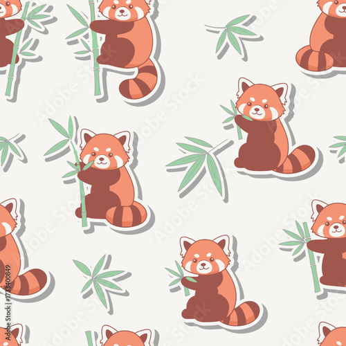 A Cute Kawaii Seamless Pattern featuring Charming Blue Foxes and Whimsical Red Mushrooms, Perfect for Children's Designs or Fabric Backgrounds