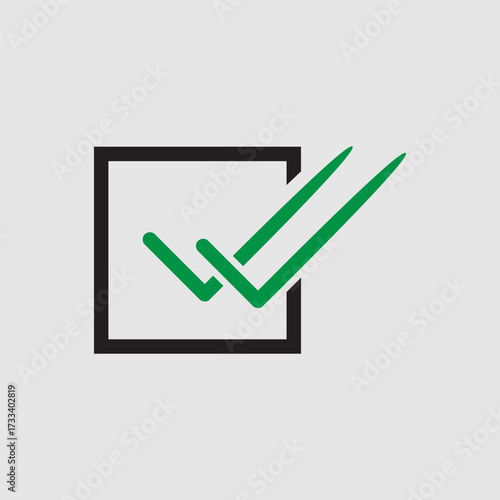 Check mark icon. Single and double ticks. Confirmation and read message status symbol. Used in chat, tasks, and notifications sign.