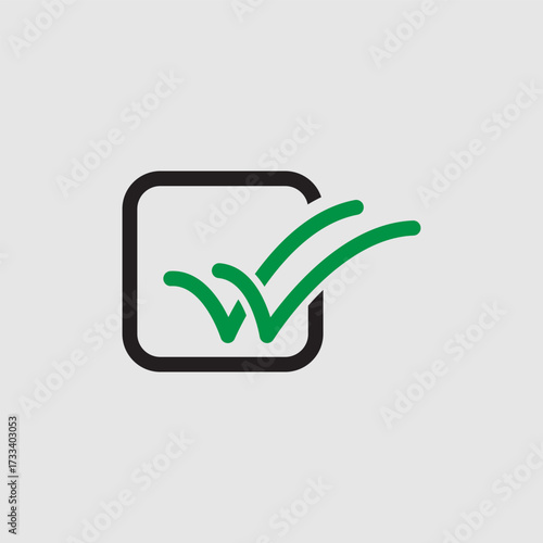 Check mark icon. Single and double ticks. Confirmation and read message status symbol. Used in chat, tasks, and notifications sign.