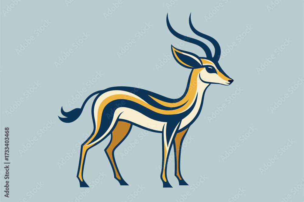 Fototapeta premium Modern Antelope Digital Art Featuring Stripes in Bold Colors