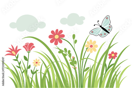 spring meadow with flowers