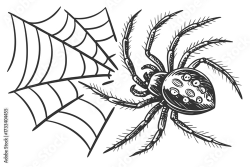 spider and web