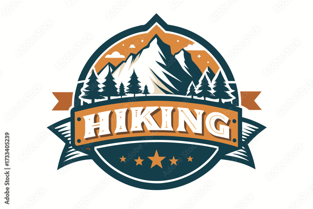 Obraz premium vector illustration of a hiking