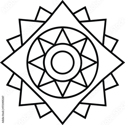healing aura mandala with glowing edges illustration on transparent background