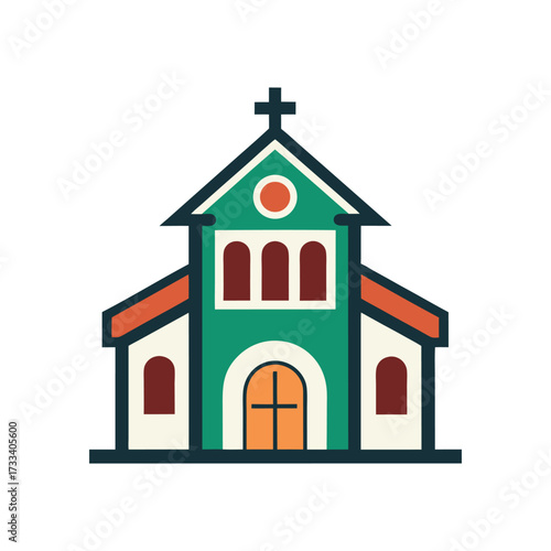 Church Icon Vector Illustration – Religious Building and Worship Symbol