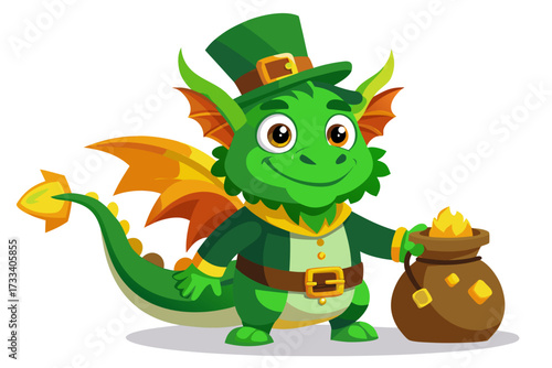 green dragon with a gift
