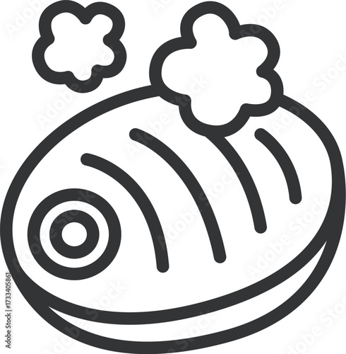 湯たんぽのアイコン（線画）のイラスト