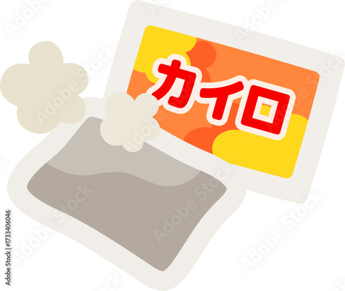 使い捨てカイロとパッケージのアイコンのイラスト
