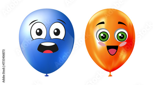 cute blue and orange balloon set