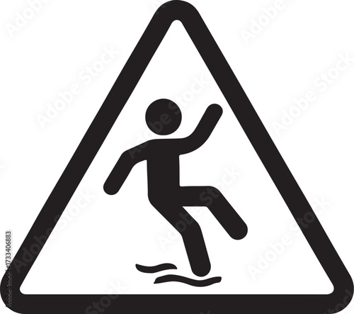 Falling Down Stair Icon with Long Shadow