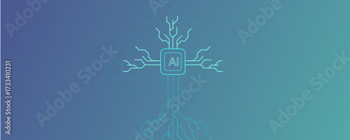 AI banner for internet technology. 
