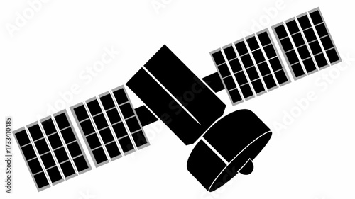 Modern satellite orbiting Earth with solar panels, a symbol of space exploration and technology