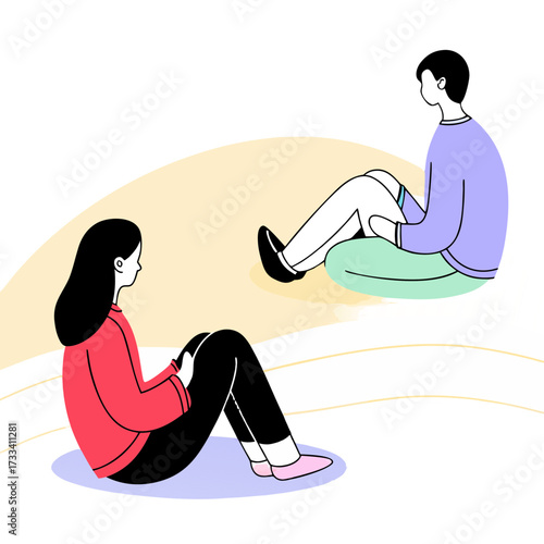 vector illustration of a woman doing yoga
