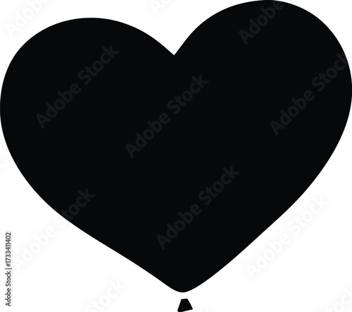 heart shaped balloon floating illustration on transparent background
