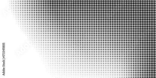 Dotted halftone gradient texture. Vanishing polka dot background. Repeating dots gradation abstract simple