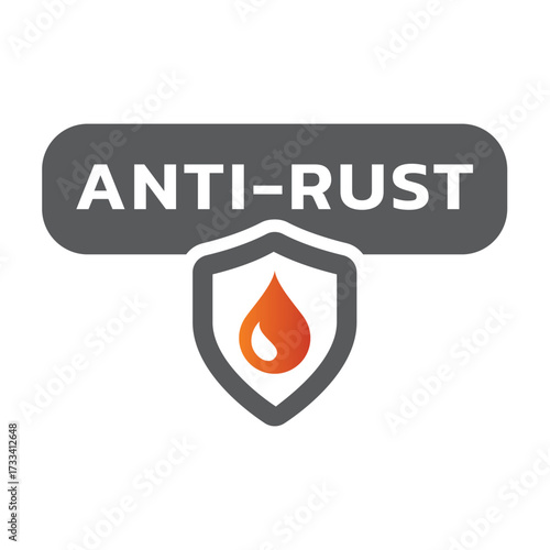 Anti-rust vector label. Colorful anti rust spray or product.