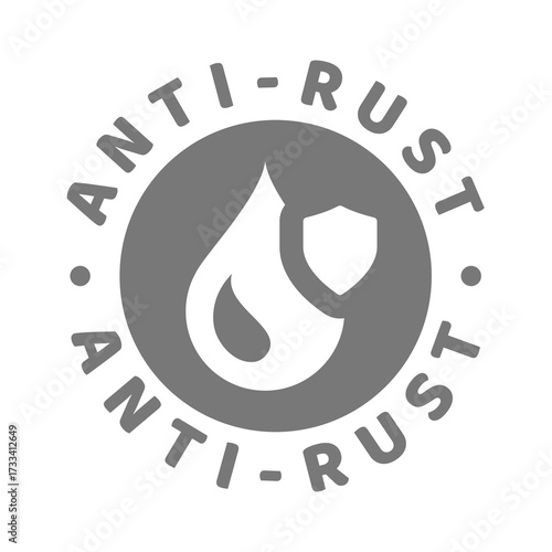 Anti-rust vector label. Circle anti rust spray or product.