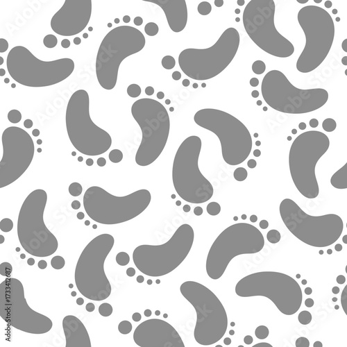 Footsteps or footstep vector seamless pattern. Footprint and footprints design for paper or textile.