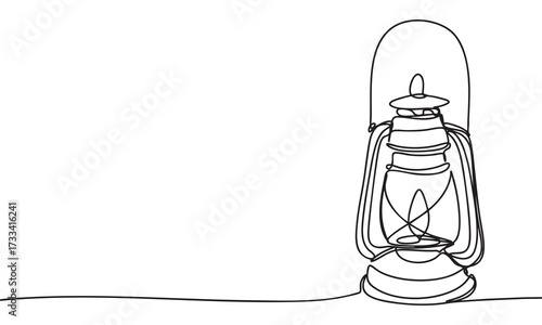 Line Art of an Oil Lamp