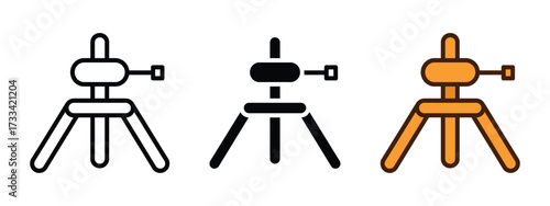 Camera tripod icon vector. photography or video projects symbol. vector illustration.