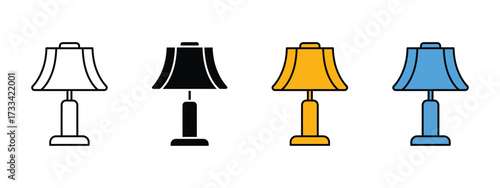 Table lamp icon vector. cozy ambiance symbol. vector illustration.