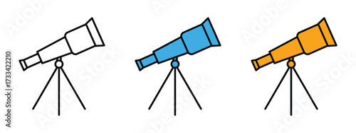 Telescope icon vector. educational materials, science projects, and inspiring curiosity about space and astronomy symbol. vector illustration.