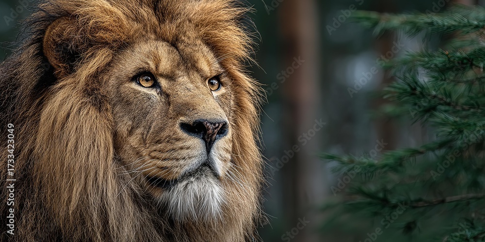 Fototapeta premium A lion in a field.