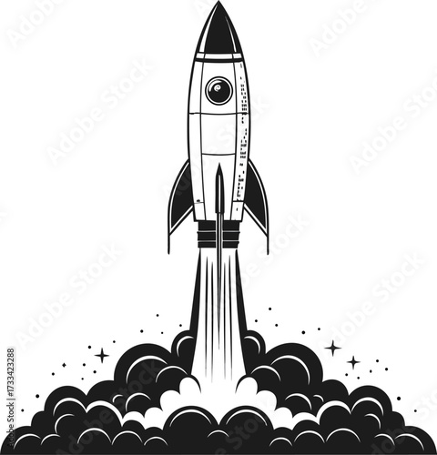 space rocket vector illustration