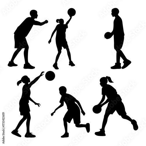 basketball players silhouettes