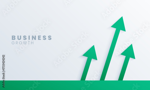 Rising arrows upwards symbolize business growth, achievement, and success