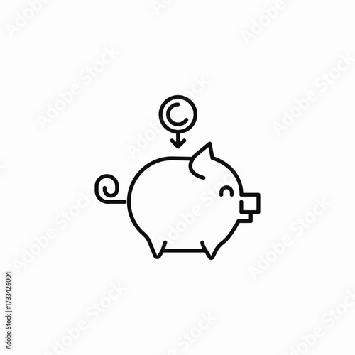 coin piggy bank icon sign vector