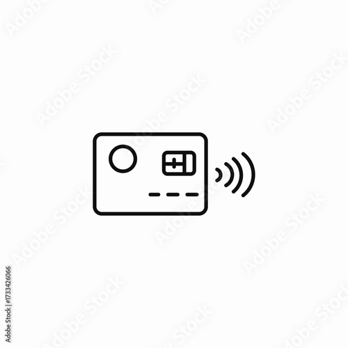 contactless payment card icon sign vector
