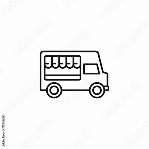 food truck van icon sign vector