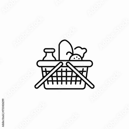 full shopping basket icon sign vector