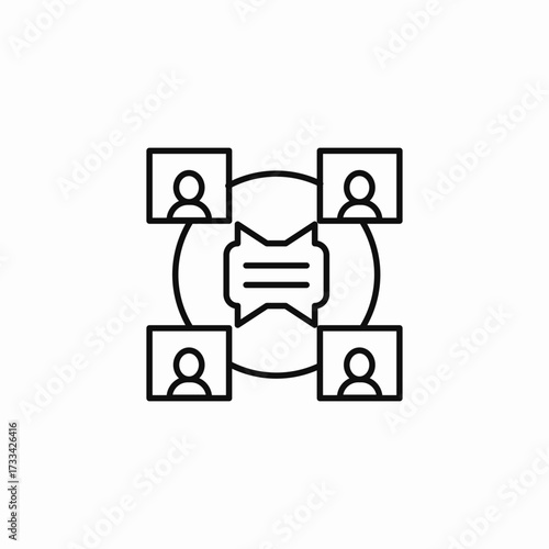 group chat discussion icon sign vector
