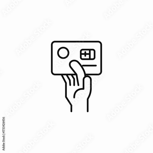 hand holding creditcard icon sign vector
