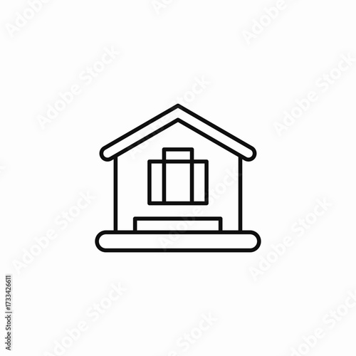 house with luggage icon sign vector