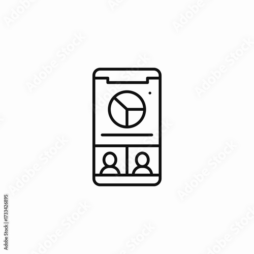 mobile meeting app icon sign vector