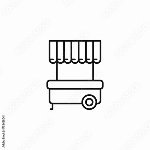 street vendor cart icon sign vector