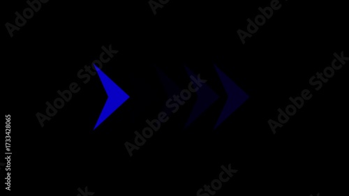 Directional arrow pointing right on black background